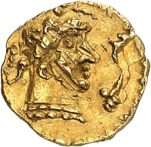 Akwitania, Banassac, monetarny Elafius. Trémissis ND (ok. 620-640), Banassac.