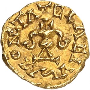 Akvitánie, Banassac, peněžní Elafius. Trémissis ND (asi 620-640), Banassac.