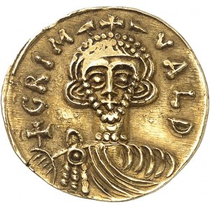 Benevento (principato di), Grimoaldo III, duca con Carlo Magno (788-792). Solidus ND, Benevento.
