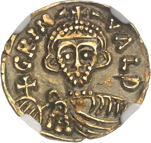 Benewent (księstwo), Grimoald III, książę z Karolem Wielkim (788-792). Tremissis ND, Benevento.