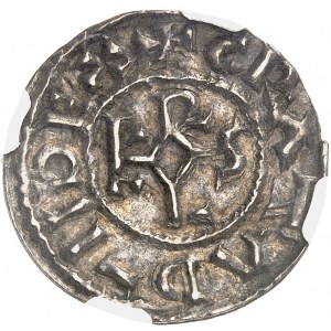 Karol II. lysý (840-877). Denár ND (840-877), Amiens.