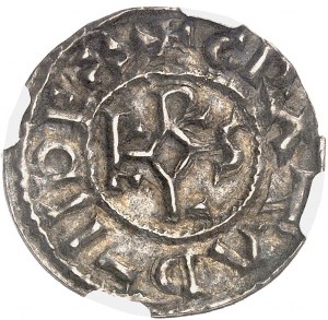 Karel II. Holý (840-877). Denár ND (840-877), Amiens.