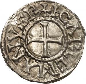 Carlomanno II (879-884). Denario ND, Auxerre.