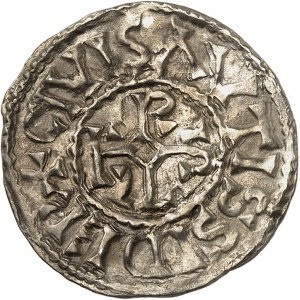 Carloman II (879-884). Denier ND, Auxerre.