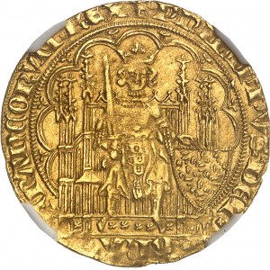 Filip VI (1328-1350). Zlatý štít s křeslem, 1. vydání ND (1337).