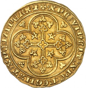 Filip VI (1328-1350). Zlatý štít s kreslom, 1. emisia ND (1337).