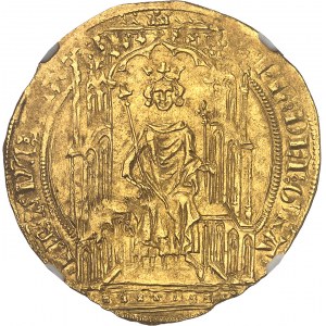 Philippe VI (1328-1350). Double d’or, 1ère émission ND (1340).