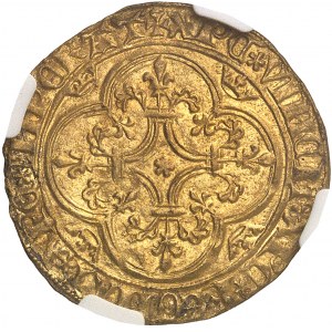 Karl VI. (1380-1422). Goldschild mit Krone, 3. Ausgabe ND (1389-1394), Villeneuve-lès-Avignon.