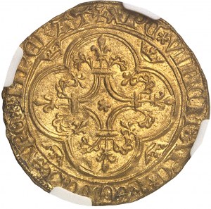 Carlo VI (1380-1422). Scudo d'oro con corona, terza emissione ND (1389-1394), Villeneuve-lès-Avignon.