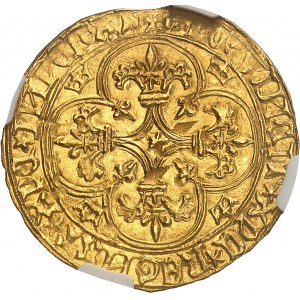 Charles VI (1380-1422). Gold shield with crown, 4th issue ND (1394-1411), Poitiers.