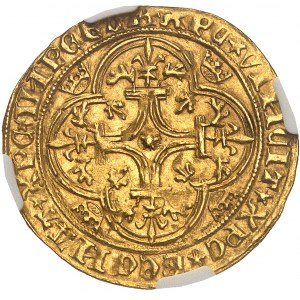 Carlo VI (1380-1422). Scudo d'oro con corona, quarta emissione ND (1394-1411), Saint-Lô.