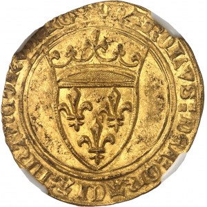 Charles VI (1380-1422). Écu d’or à la couronne, 4e émission ND (1394-1411), Saint-Pourçain.