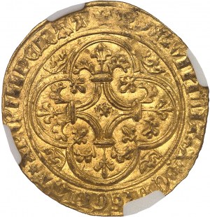 Karl VI. (1380-1422). Goldschild mit Krone, 4. Ausgabe ND (1394-1411), Saint-Pourçain.