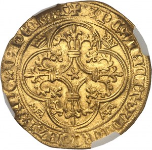 Karl VI. (1380-1422). Goldschild mit Krone, 4. Ausgabe ND (1394-1411), Saint-Quentin.