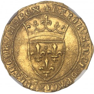 Carlo VI (1380-1422). Scudo d'oro con corona, quarta emissione ND (1394-1411), Tournai.