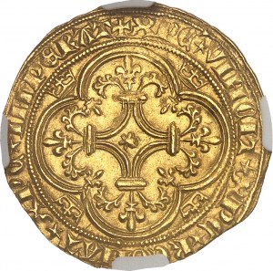 Karl VI. (1380-1422). Goldschild mit Krone, 4. Ausgabe ND (1394-1411), Tournai.