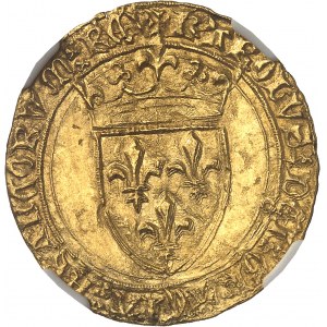Karl VI. (1380-1422). Goldschild mit Krone, 5. Ausgabe ND (1411-1418), La Rochelle.