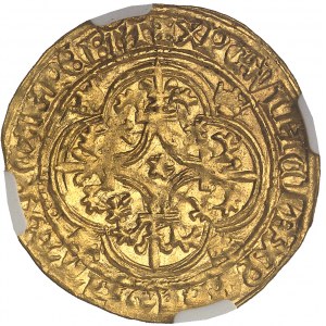 Charles VI (1380-1422). Écu d’or à la couronne, 5e émission ND (1411-1418), Saint-Lô.