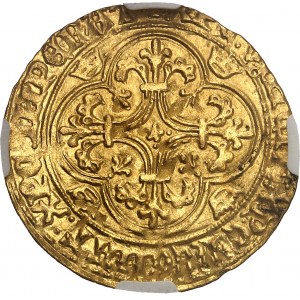 Charles VI (1380-1422). Gold shield with crown, 5th issue ND (1411-1418), Toulouse.