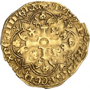 Carlo VII (1422-1461). Agnel d'or, terza emissione con croce ND (1427), Montpellier.