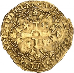 Karl VII (1422-1461). Gold-Anel, 3. Ausgabe mit dem Kreuz ND (1427), Montpellier.