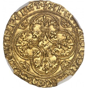 Karl VII. (1422-1461). Écu d'or à la couronne 1. Typ, 3. Ausgabe ND (1424), Toulouse.