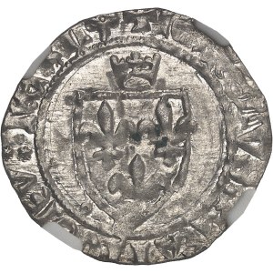 Karol VII (1422-1461). Biała z koroną ND (1423), L, Loches.