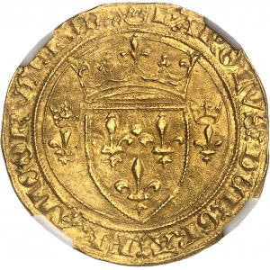 Carlo VII (1422-1461). Scudo d'oro con corona 3° tipo, o nuovo scudo, 2° emissione ND (12 agosto 1445), Tournai.