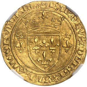 Charles VII (1422-1461). Écu d’or à la couronne 3e type, ou écu neuf, 2e émission ND (12 août 1445), Tournai.