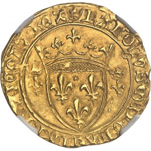 Karol VII (1422-1461). Złota tarcza z koroną 3. typu, 5. emisja ND (1448), Tuluza.