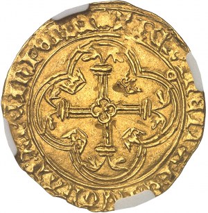 Karl VII. (1422-1461). Écu d'or à la couronne 3. Typ, 5. Ausgabe ND (1448), Toulouse.