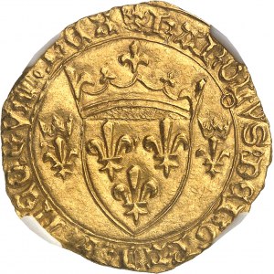 Carlo VII (1422-1461). Écu d'or à la couronne 3e type, o nuovo ecu, 6a emissione ND (1450-1461), Tolosa.