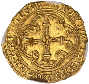 Karel VII (1422-1461). Écu d'or à la couronne 3e type, neboli nový ecu, 6. emise ND (1450-1461), Toulouse.