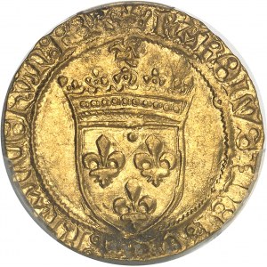 Karel VIII (1483-1498). Zlatý štít se sluncem, 1. emise ND (1483-1494), Toulouse.