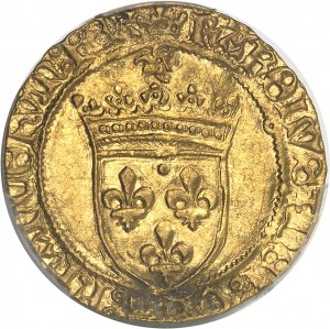 Karol VIII (1483-1498). Złota tarcza ze słońcem, 1. emisja ND (1483-1494), Tuluza.