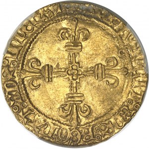 Charles VIII (1483-1498). Gold shield with sun, 1st issue ND (1483-1494), Toulouse.