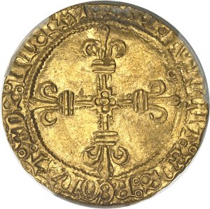 Karel VIII (1483-1498). Zlatý štít se sluncem, 1. emise ND (1483-1494), Toulouse.
