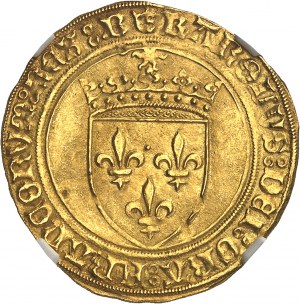 Charles VIII (1483-1498). Gold shield with sun, 1st issue ND (1483-1494), B, Bourges.