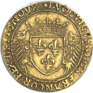 Ludvík XII (1498-1514). Zlatý štít s bretaňským dikobrazem, 1. typ ND (1507), N, Nantes.