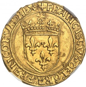 François Ier (1515-1547). Écu d'or 2e type, 3e émission ND (après 1519), Lyon.