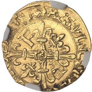 František I. (1515-1547). Zlatá půlkoruna se sluncem, 5. typ, 3. emise ND (1536-1538), V, Villefranche-de-Rouergue.
