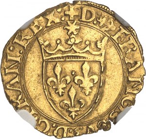 François I (1515-1547). Gold half-evcu with sun, 5th type, 3rd ND issue (1535-1540), Bayonne.