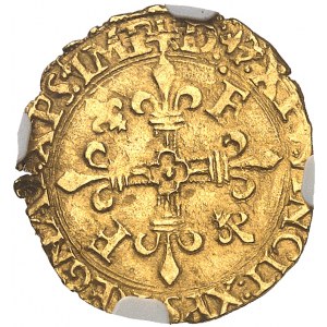 František I. (1515-1547). Zlatý půlkrejcar ve slunci, 5. typ, 3. emise ND (1535-1540), Bayonne.