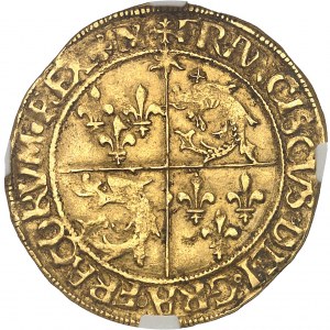 François I. (1515-1547). Écu d'or au soleil du Dauphiné, 5e type, 3e émission ND (1528-1538), Grenoble.
