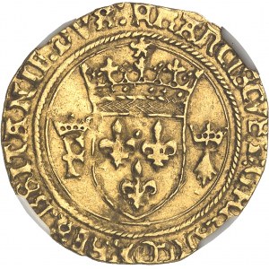 François I. (1515-1547). Zlatý štít s bretónskym slnkom, 2. typ ND (1534-1540), N, Nantes.