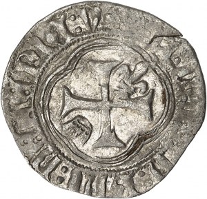 Franciszek I (1515-1547). Petit blanc à la couronne or sizain ND, V, Villefranche-de-Rouergue.