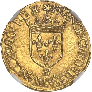 François I. (1515-1547). Zlatý štít s křížem ND (1541-1545), B, Rouen.
