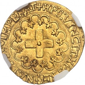 Franciszek I (1515-1547). Złota tarcza z krzyżem ND (1541-1545), B, Rouen.