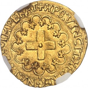 François I (1515-1547). Gold shield with ND cross (1541-1545), B, Rouen.