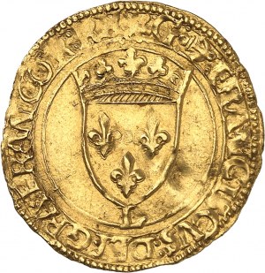 Franciszek I (1515-1547). Złota tarcza z krzyżem ND (1545-1547), L, Bajonna.